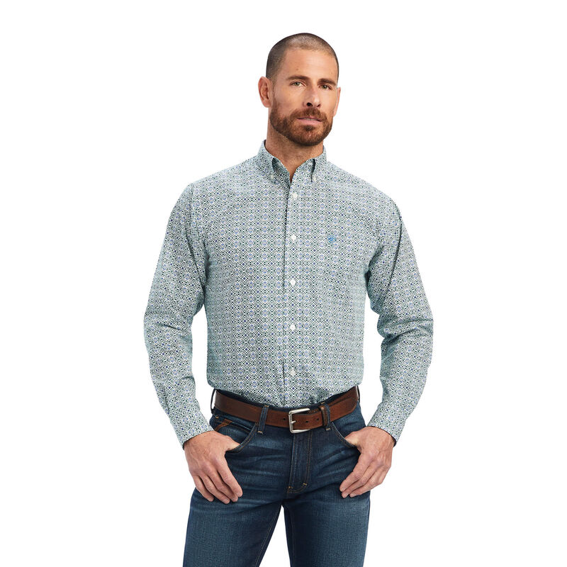 Ariat Hemden Herren - Berwick Fitted Grün/Blau ( CQUYN-8351 )